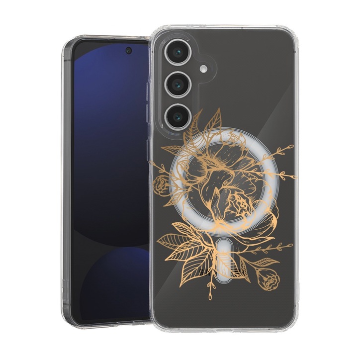 BestCase® Husa pentru Samsung Galaxy A55, MagSafe Anti Shock, Golden Rose, Protectie camera, ecran si colturi, 1946003 MAS 989