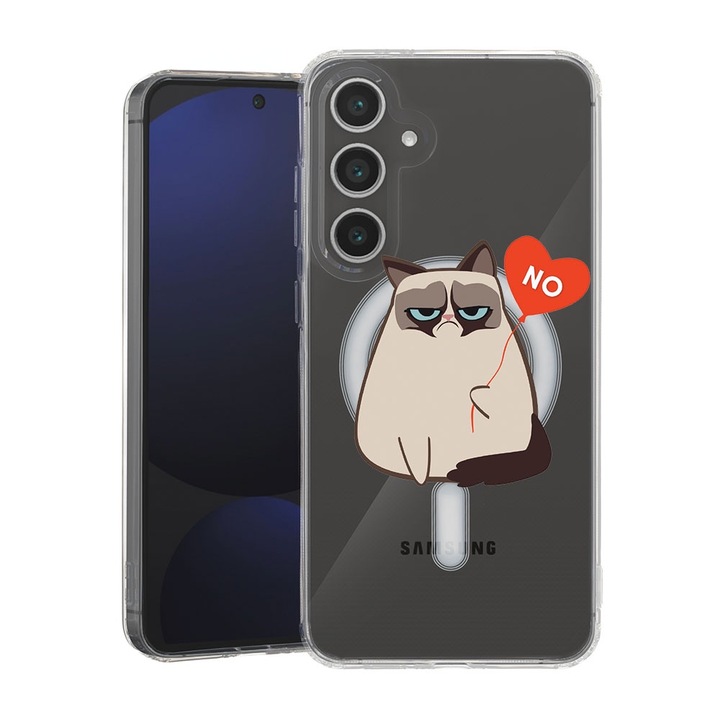 BestCase® Husa pentru Samsung Galaxy S23 FE, MagSafe Anti Shock, Meme - Grumpy Says No, Protectie camera, ecran si colturi, 1946004 MAS 657