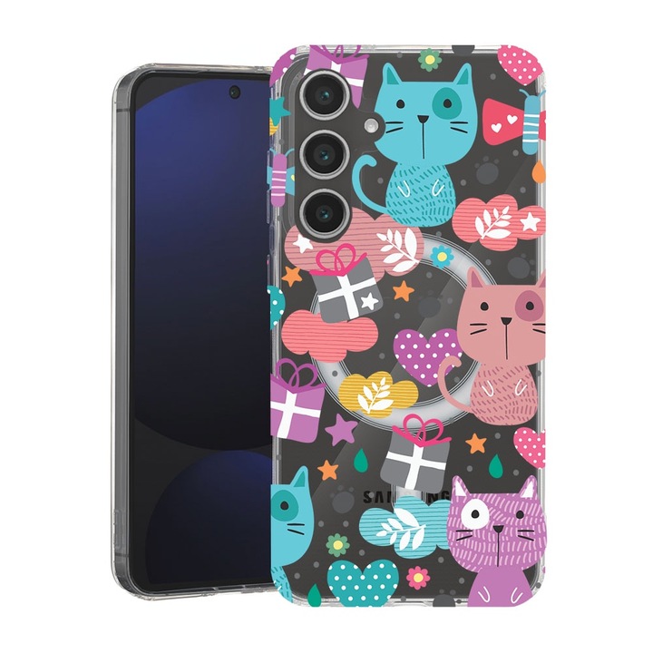 BestCase® Husa pentru Samsung Galaxy S23, MagSafe Anti Shock, Lovely Cat, Protectie camera, ecran si colturi, 1828660 MAS 41