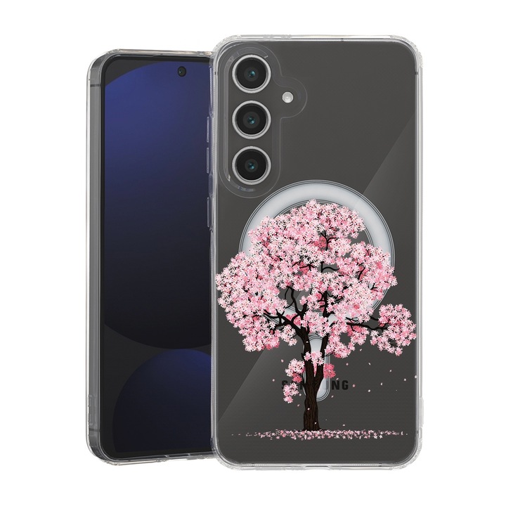 BestCase® Husa pentru Samsung Galaxy S23 FE, MagSafe Anti Shock, Cherry Blossom Trees, Protectie camera, ecran si colturi, 1946004 MAS 1833