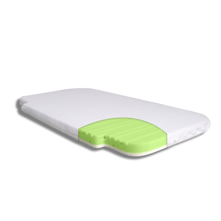 BabyMatex gyerekmatrac, NEXT 2 ME FOREVER modell, 110x58x6cm, szellőzőrendszerrel, ezüst színű cérnával bevonva