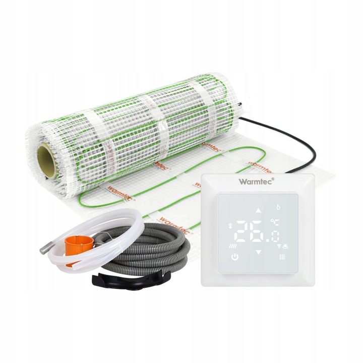 Pachet covor incalzire in pardoseala, Warmtec, Dse-15/wrt31w, 5 m², Putere 150 w, Pentru placi ceramice, Cu regulator wi-fi, Grosime 3, 6 mm, Lungime 3 m, Tensiune 230 v, Temperatura maxima 30 °c