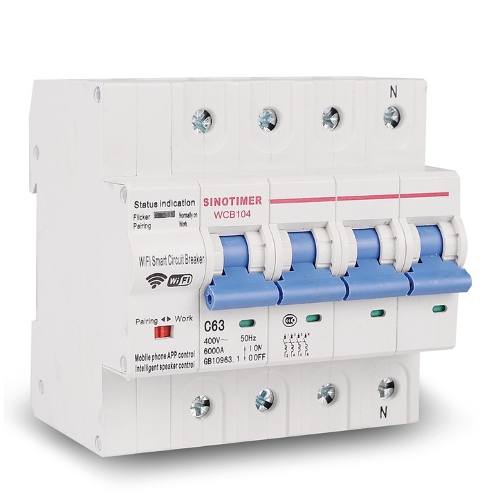 Siguranta electrica 4P, GOMEDIA, control Wi-Fi, 15A-63A, 86x73x90mm