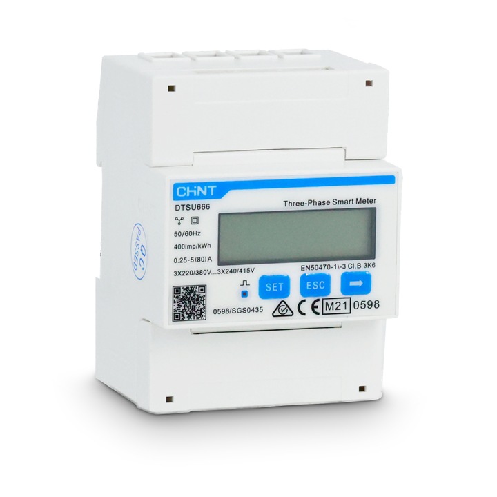 Contor de energie electrica 3-fazic CHINT DTSU-666, Modbus, RS-485, 98x65x72mm