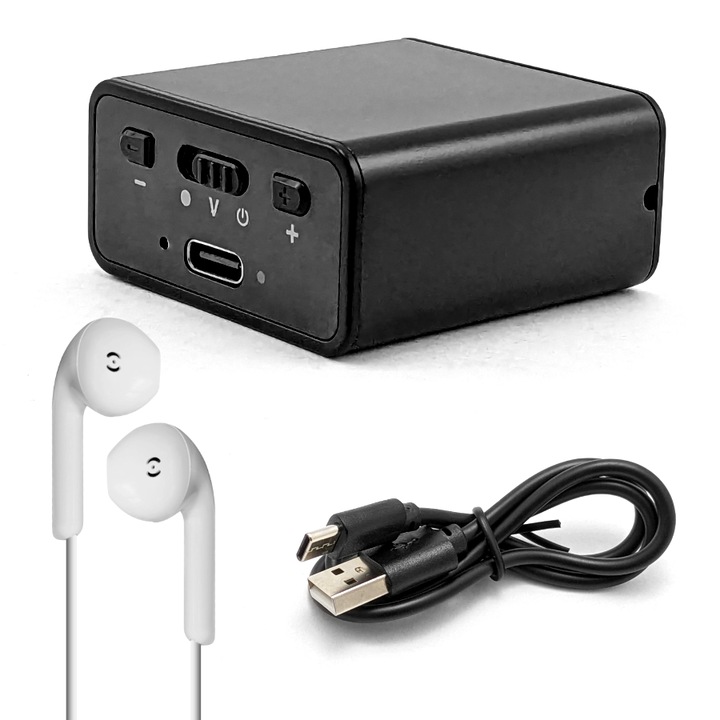 Диктофон Q65, Алуминий, 32GB, USB-C, 1536Kbps, 42x42x20.5 мм