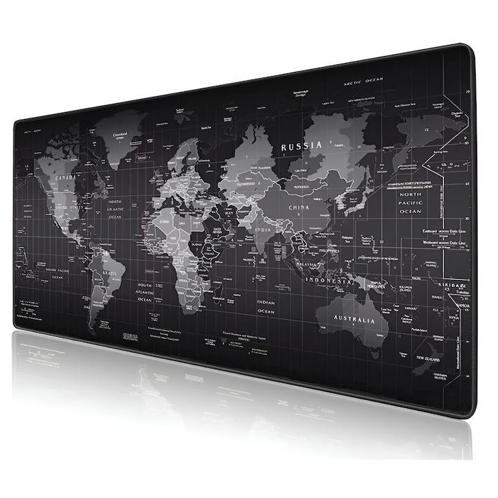 Mouse Pad Dalip Gaming Birou 80x30 cm, Baza Cauciucata Anti-Alunecare, Aderenta Perfecta, Stabilitate, Antialunecare, Cauciuc, Plastic, Accesoriu Tastatura Mouse, FPS, Setup Profesional, Negru