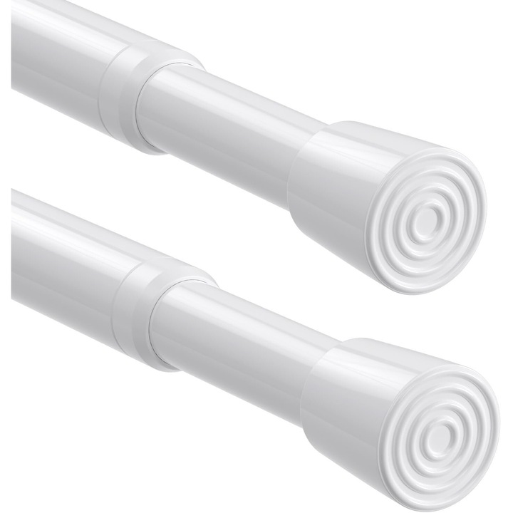 Bara extensibila pentru perdele, 69.5-127.5 cm, alb