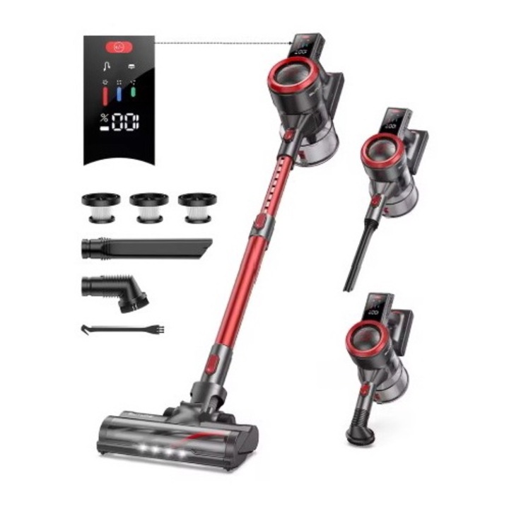 BUTURE 50 kpa 500 W-os vezeték nélküli porszívó, otthoni és házi kedvencek számára, 1,5 literes portartály, kivehető akkumulátor