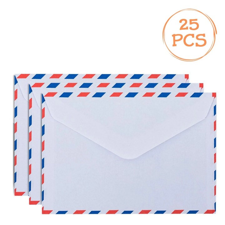 Légi levelezési borítékok, 11,4x16,2 cm, 25 db