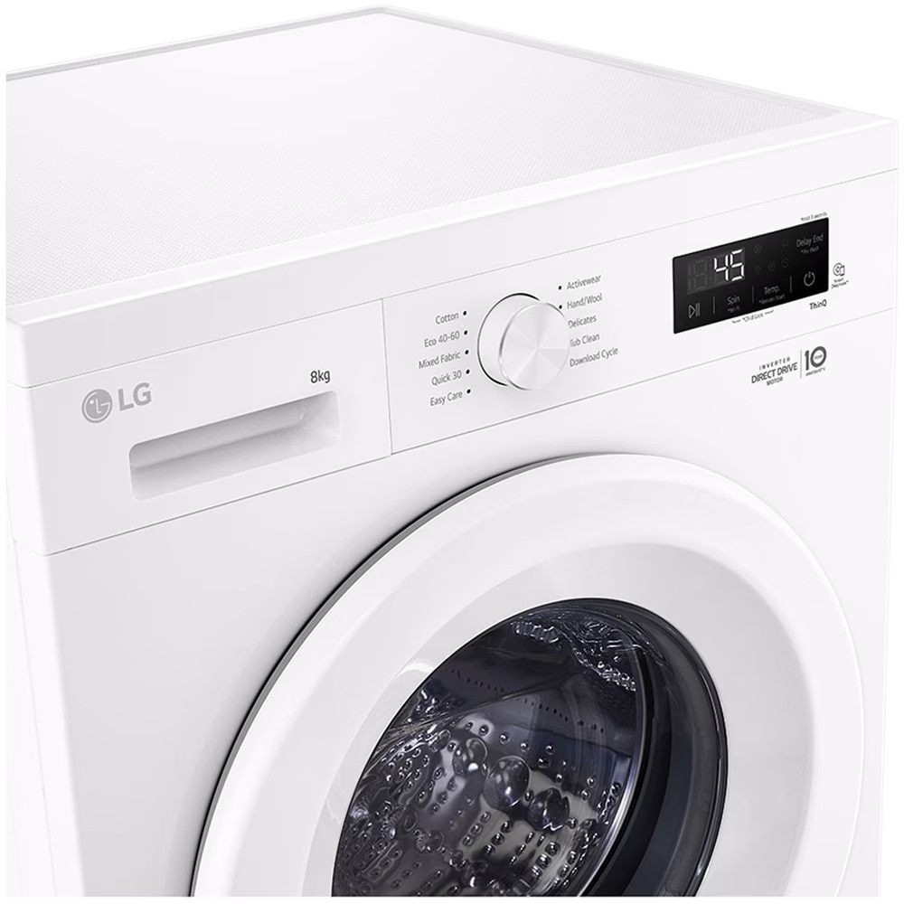 Masina de Spalat Rufe Frontala LG F4X1008NWH, Steam, 8 kg, 1400rpm, Clasa A, Wi-Fi, Alb