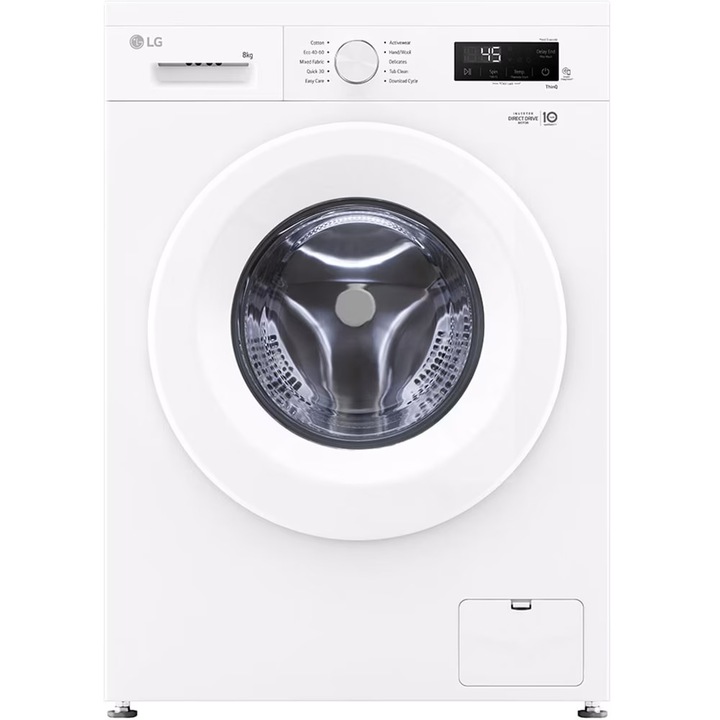 Masina de Spalat Rufe Frontala LG F4X1008NWH, Steam, 8 kg, 1400rpm, Clasa A, Wi-Fi, Alb
