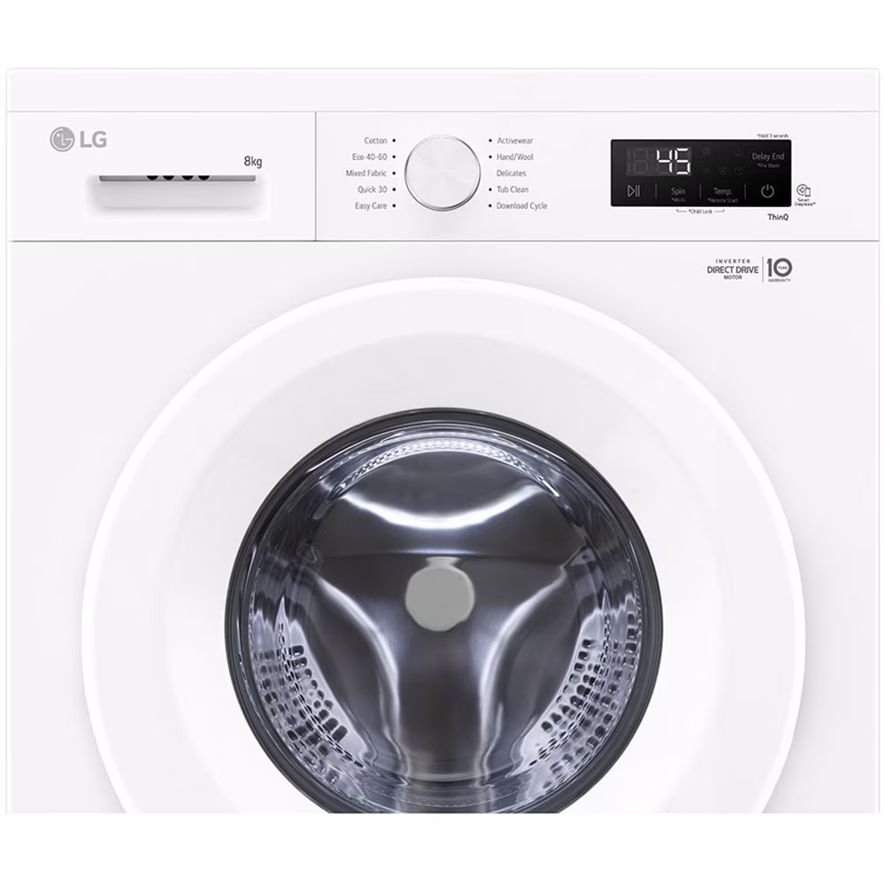 Masina de Spalat Rufe Frontala LG F4X1008NWH, Steam, 8 kg, 1400rpm, Clasa A, Wi-Fi, Alb