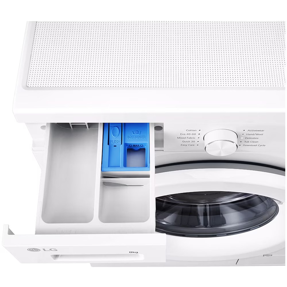Masina de Spalat Rufe Frontala LG F4X1008NWH, Steam, 8 kg, 1400rpm, Clasa A, Wi-Fi, Alb
