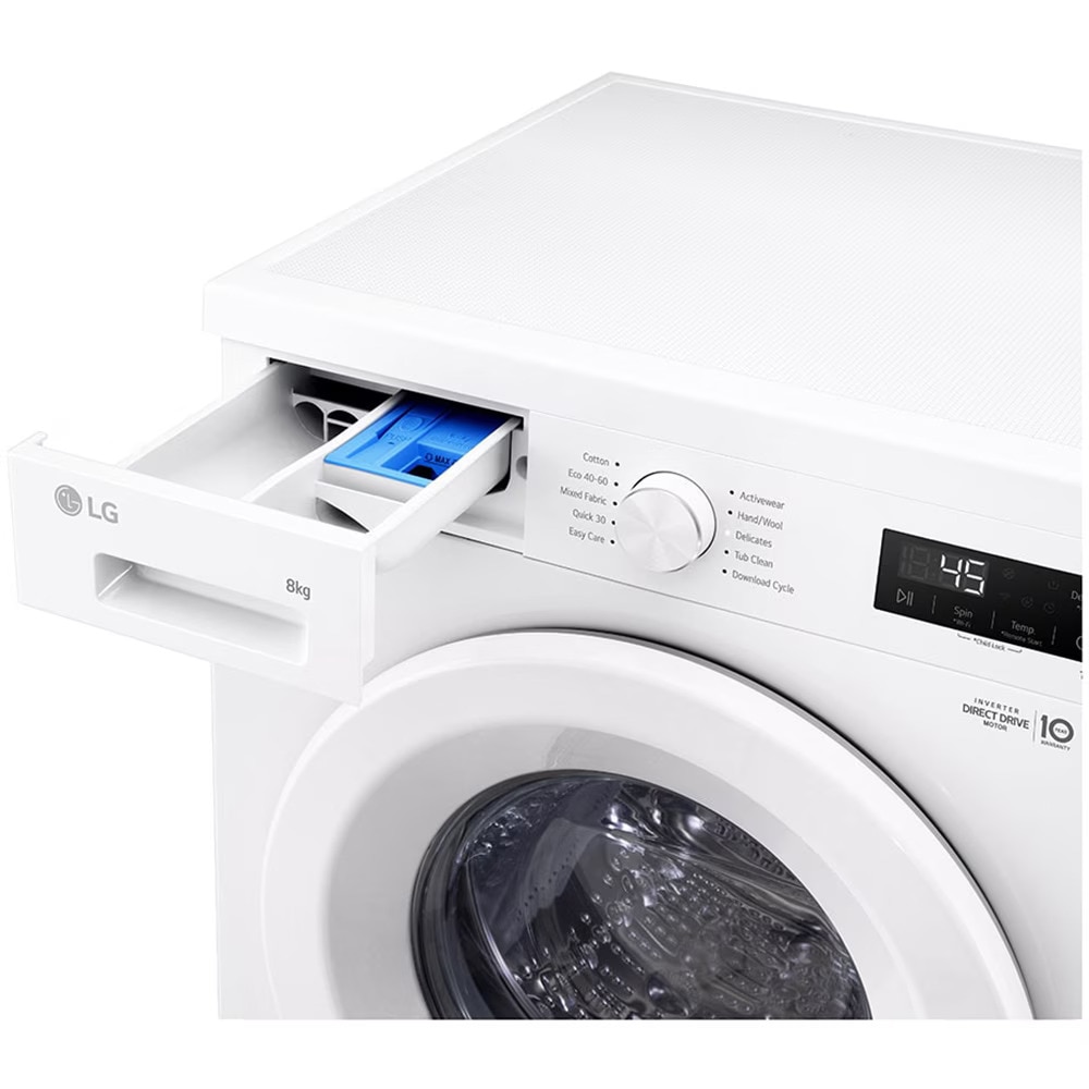 Masina de Spalat Rufe Frontala LG F4X1008NWH, Steam, 8 kg, 1400rpm, Clasa A, Wi-Fi, Alb