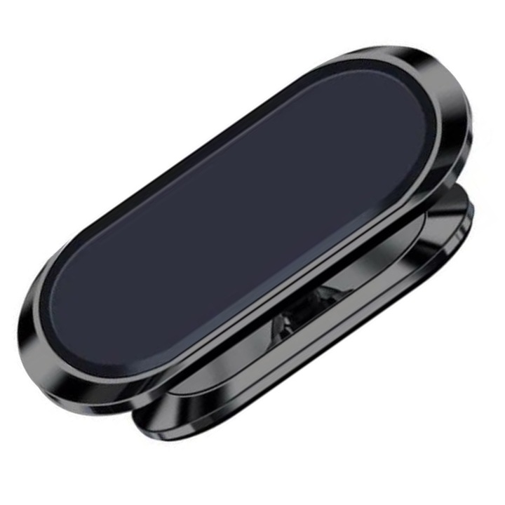 Suport Auto Magnetic Universal pentru Telefon, Rotire 360⁰, Prindere cu 8 Magneti si Banda Adeziva 3M, Forma Dreptunghiulara, negru, Nou