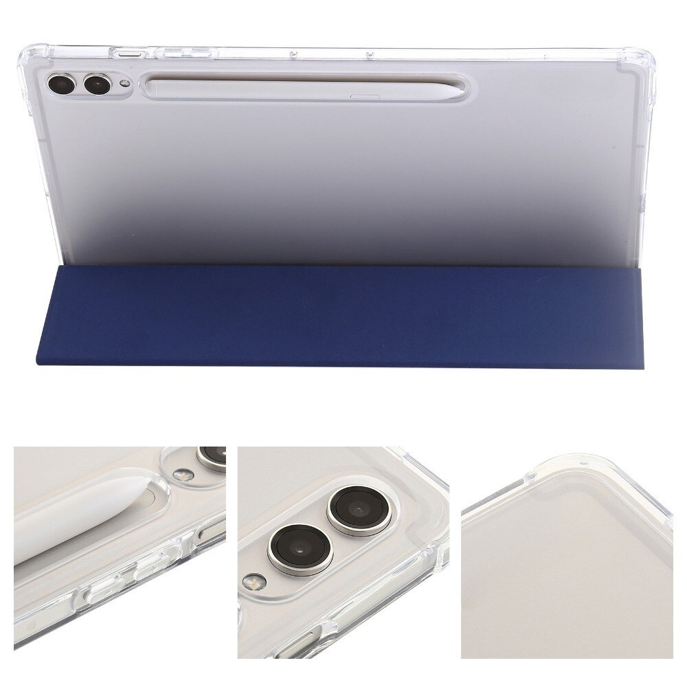 Husa Smart Cover compatibila cu Samsung Galaxy Tab S9FE, compatibila cu S9plus,10.9''/11'', Atasament magnetic, Antisoc, Usor de instalat, Portabil, Design ergonomic, TPU/Acril/Piele ecologica Slot Pen, Gri, Compatibil cu huse pentru tablete Samsung