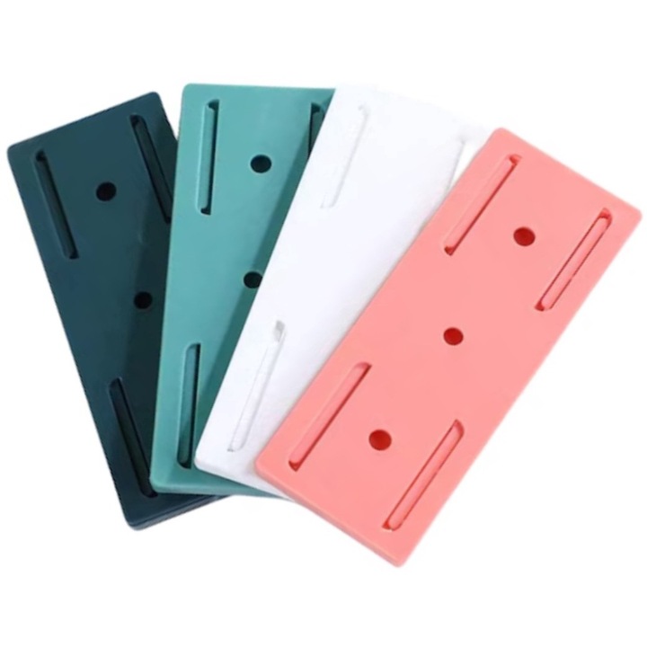 Set 4 Suporturi pentru Prelungitoare, Multicolor, Montat pe perete, autoadeziv, fara gaura, depozitare, nemarcare, fixare