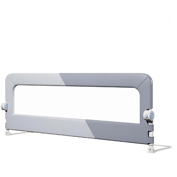 Bariera de protectie pentru pat, 1pc, pliabila, 180cm, culoare gri