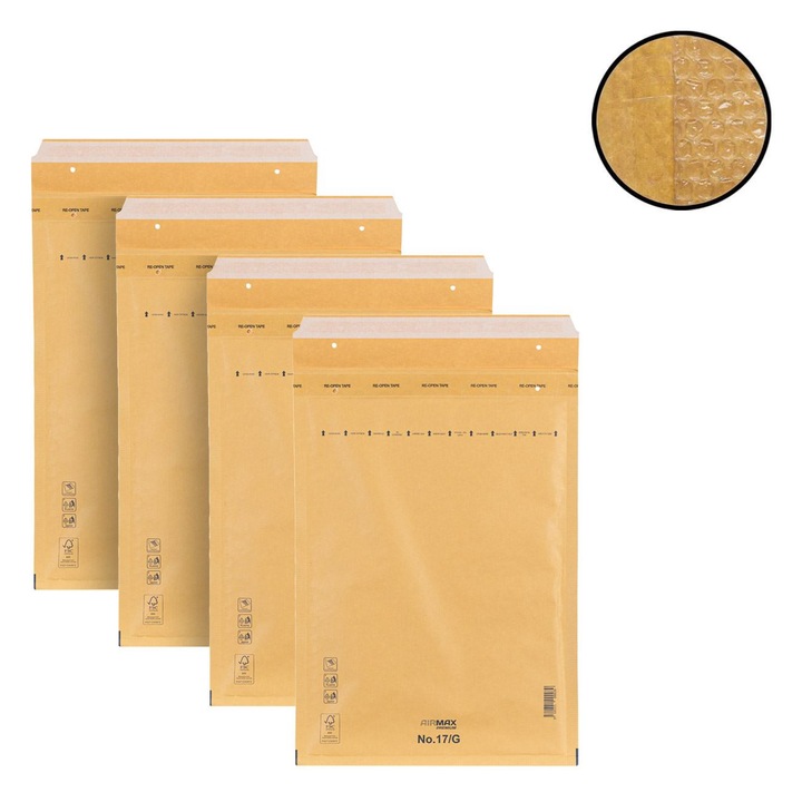 Barna buborékos levelezési borítékok 25x35cm - 4db