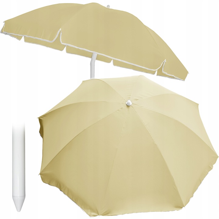 Umbrela de gradina Jumi, ocru, 240cm, design pliabil, pentru balcon si terasa