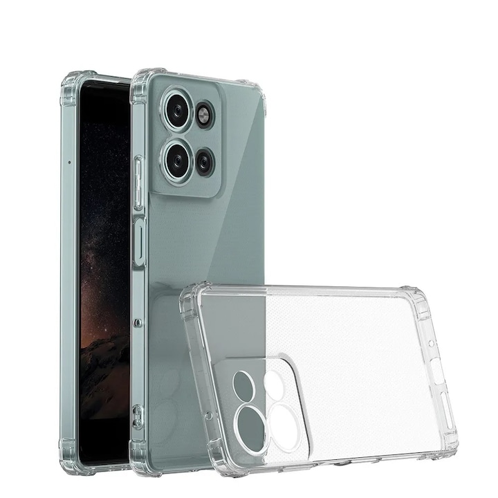 Husa protectie Mat-Tech compatibila cu Motorola Moto G75, Protectie Camera, Colturi anti-soc, Decupaje Precise, Rezistenta la impact, Transparenta