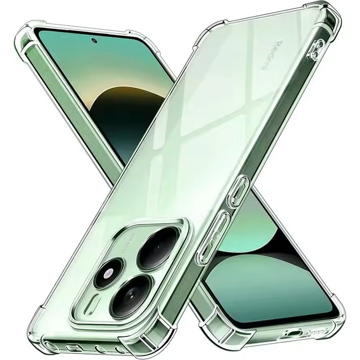 Защитен калъф Mat-Tech, съвместим с Xiaomi Redmi Note 14 4G, защита на камерата, ъгли против удари, прецизни изрези, устойчивост на удар, прозрачен