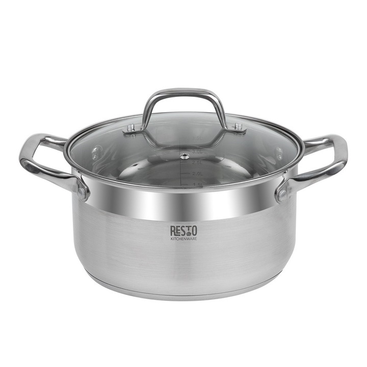 Oală cu capac Resto, 4.6L, multistrat, inox, 22x12cm