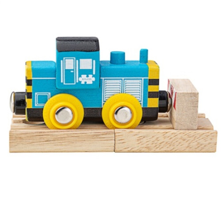 Bigjigs Rail játékvonat, Shunter mozdony, 4,8x8,6x3,5 cm, fa és fém, 3+ év