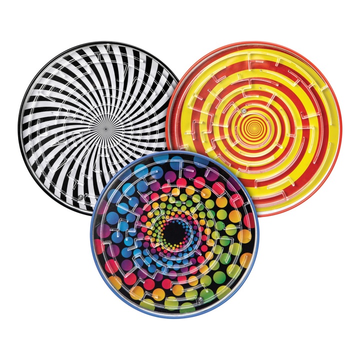 Társasjátékok, Schylling, fém labirintus, 3 motívum, 17,7x15,2x1,2 cm