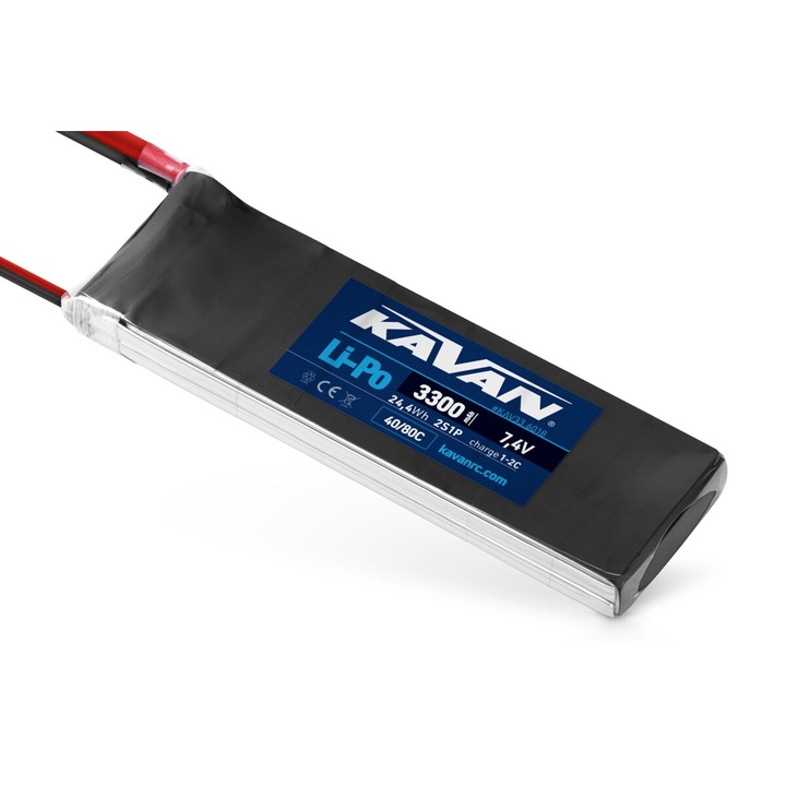 KAVAN LiPo akkumulátor 3300mAh 7.4V 40/80C 136x42.5x15mm
