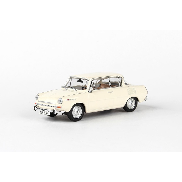 Abrex modellautó, Skoda 1100MBX (1969), 1:43, fehér
