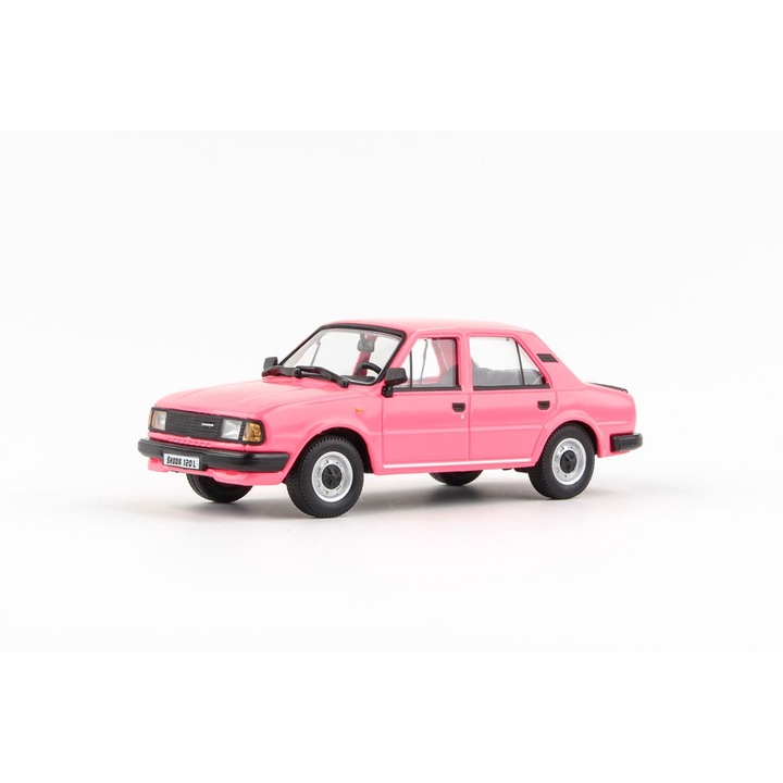 Abrex modellautó, Skoda 120L (1984), 1:43, rózsaszín