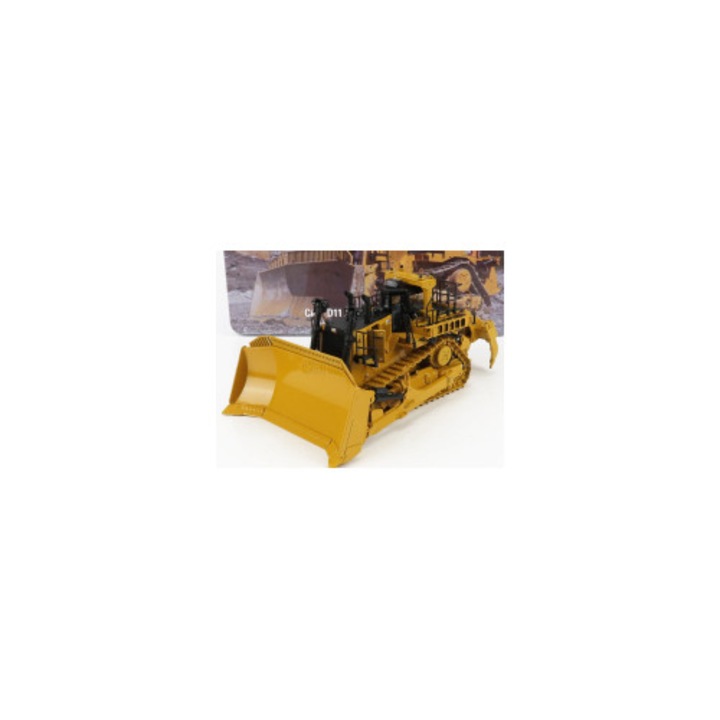 Játék építőipari gép, DM, Caterpillar Catd11 dózer, 1:50, sárga-fekete
