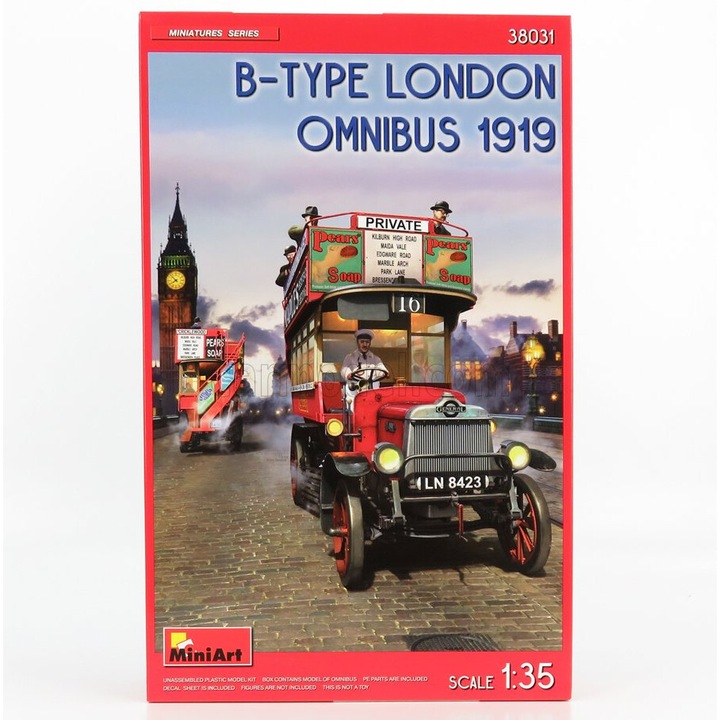 MiniArt General Omnibus B-típusú London Bus 1919 1:35 modellautó