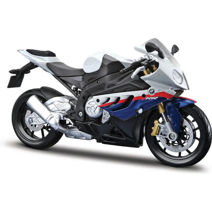 Играчка мотоциклет Maisto BMW S 1000 RR 1:12, фини детайли, 17 см