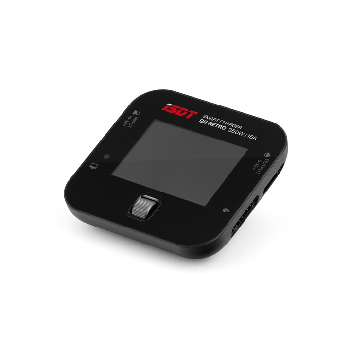 Miniatűr töltő ISDT Q6 Retro NiCd/NiMH, Li-Po/Li-ion akkumulátorokhoz, 2-24V, 0.1-16A, USB Type C