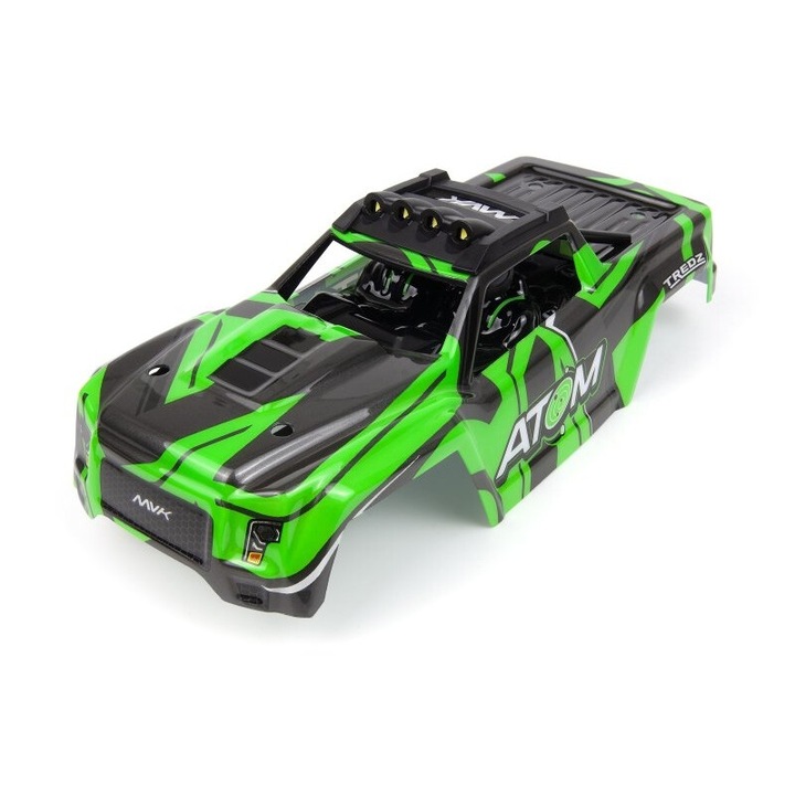 Összeszerelt Maverick karosszéria, zöld, RC Atom AT1 modellhez