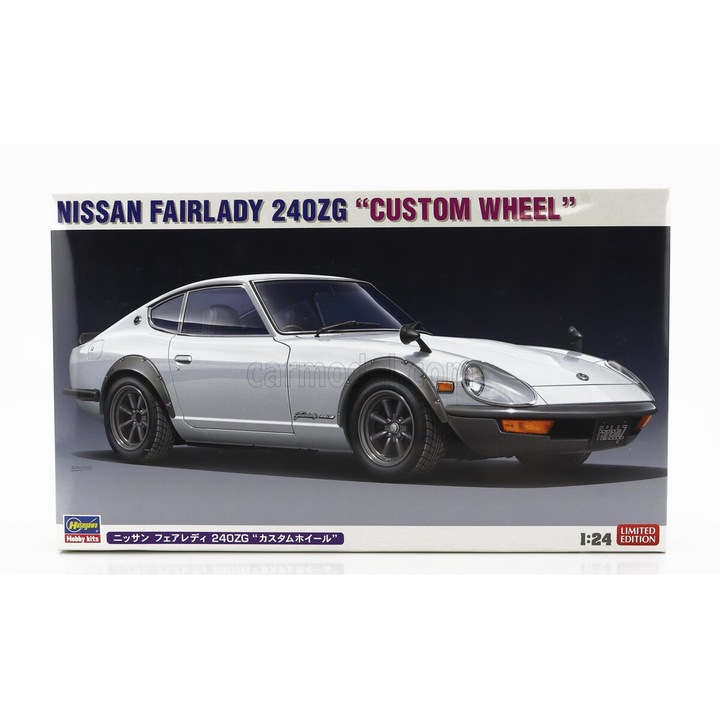 Hasegawa Nissan Fairlady 240zg Coupe modellautó, egyedi kerekek, 1972, 1:24