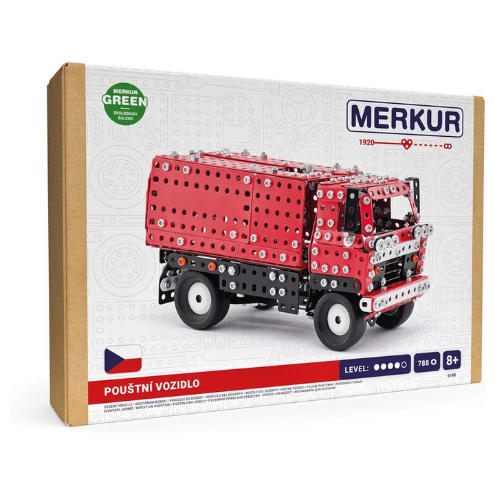 Merkur 4x4 építőkészlet, fém, többszínű
