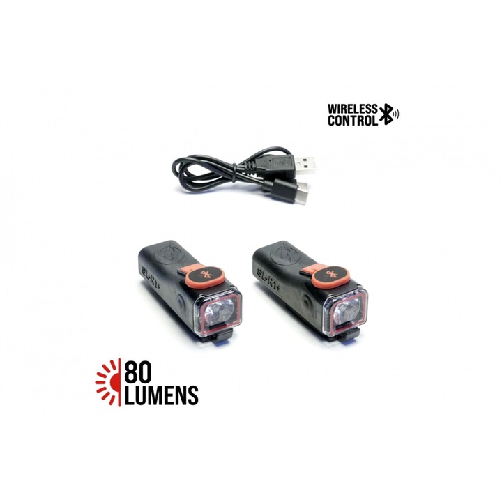 ShredLights kerékpár lámpa készlet 2 piros lámpából, 40 lumen, IPX7, USB-C