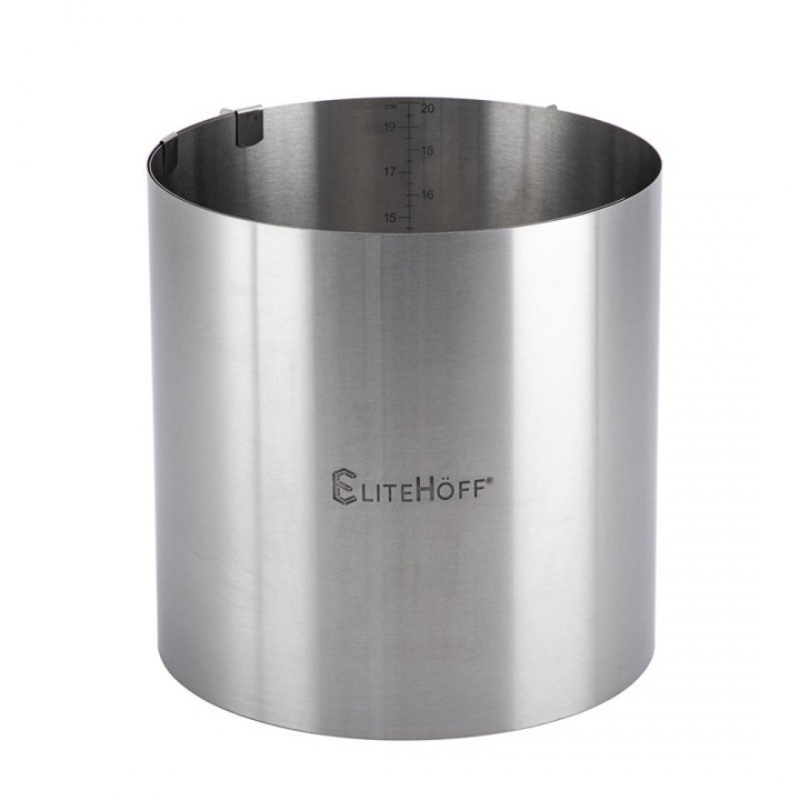 Tortiera reglabila, Elitehoff, 16-30cm, inaltime 20cm, din inox