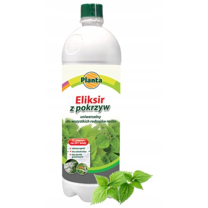 Fertilizator natural Nettle Elixir 1l, Planta, pentru legume si fructe, prietenos cu albinele, sticla de plastic