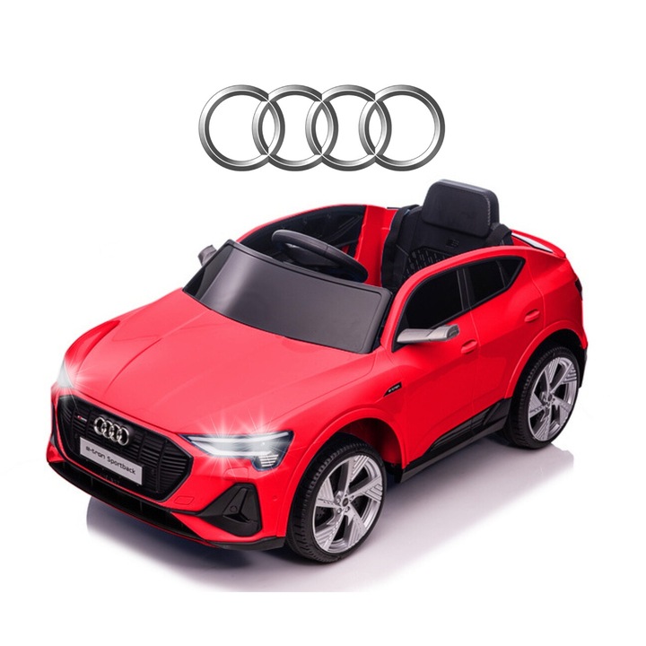 Vehicul electric Audi E-Tron Sportback 4x4, 1 loc, rosu, 3 viteze, cu telecomanda
