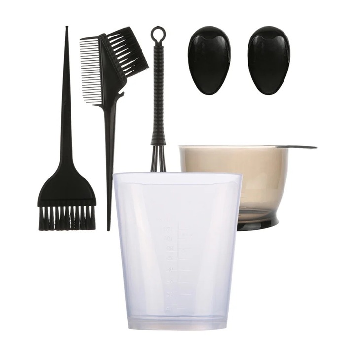 Cupa de masurare pentru vopsit par, plastic, neagra, 8x6.5x5cm