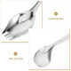 Set tacamuri adaptate din inox, lingura curbata si spork, argintiu, 4 persoane