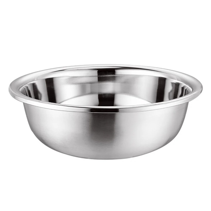 Bol din inox, set, argintiu, 27x27x8cm, 32x32x10.5cm