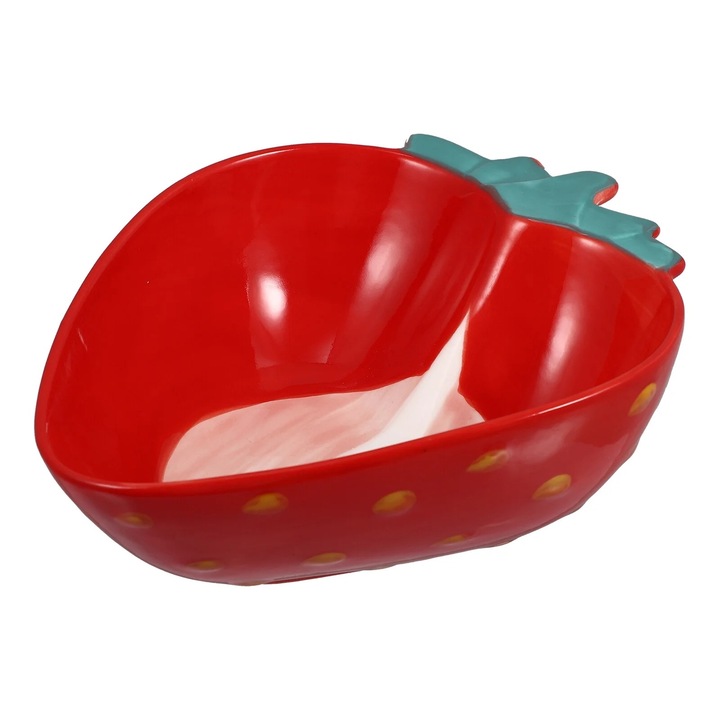 Set boluri ceramice pentru salata, design fructe, argintiu, 1Pc