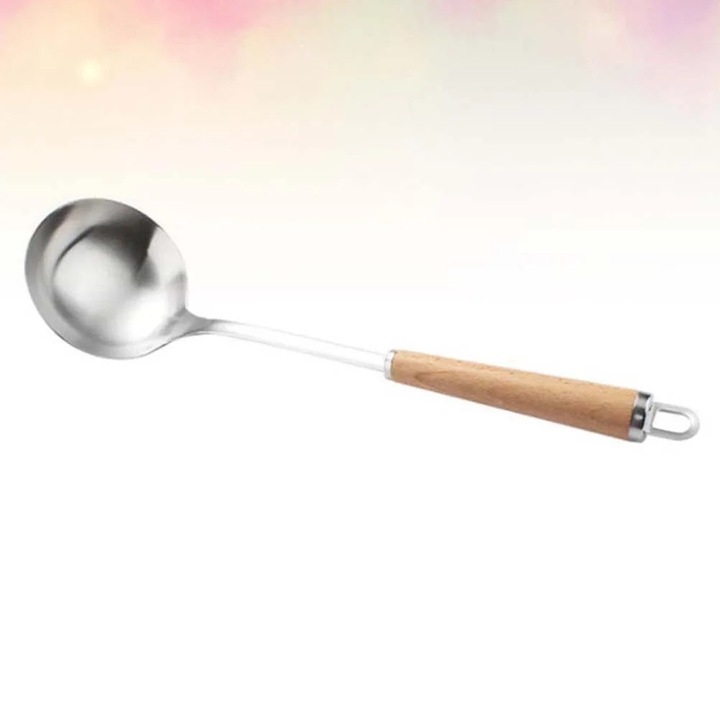 Lingura de supa din inox, set, argintie, 35.8x9.8x4cm