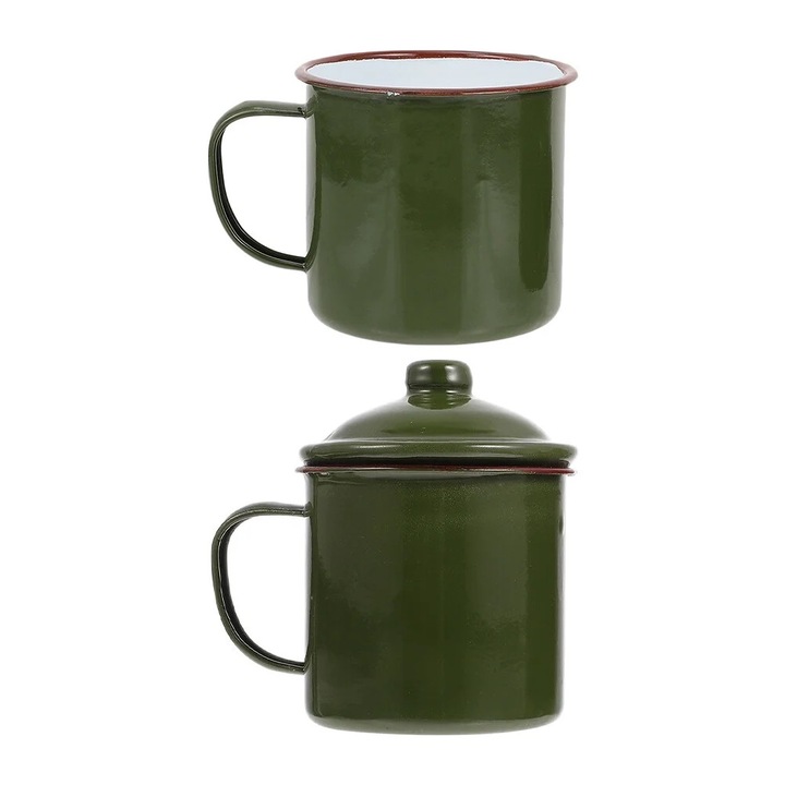 Set 2 cani din inox, argintii, rezistente la caldura, pentru apa si cafea