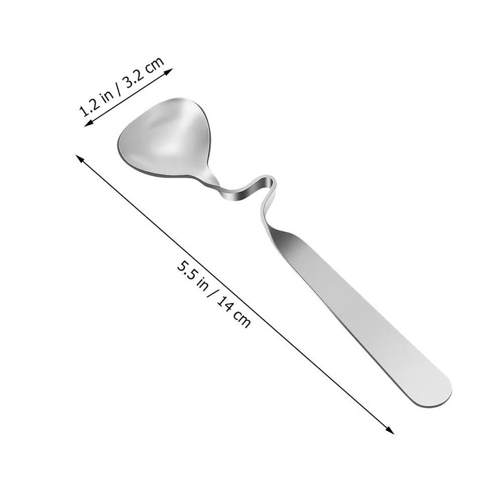 Set 2 linguri din inox pentru amestecat, argintii, 14x3.2x1cm